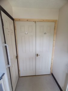 Double wooden doors