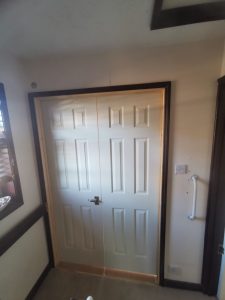 Double wooden doors