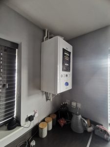 A boiler in a kitchen