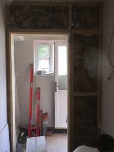 Construction of a door in a house