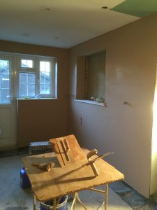 A freshly plastered room
