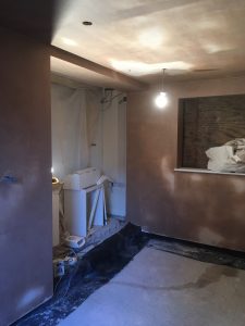 A freshly plastered room