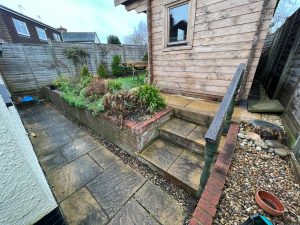 Steps leading to a shed